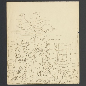 Gęsi; Rąbanie drzewa