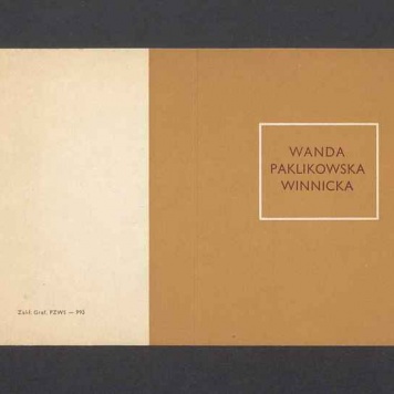 Zaproszenie na otwarcie wystawy malarstwa Wandy Paklikowskiej Winnickiej