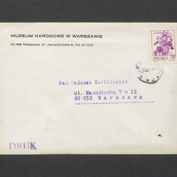 Koperta, nad. Muzeum Narodowe w Warszawie