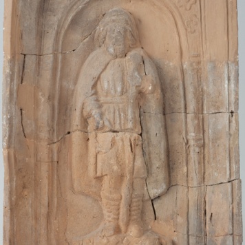 Kafel z wyobrażeniem pielgrzyma