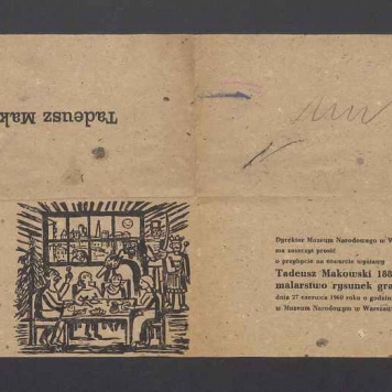 Zaproszenie na otwarcie wystawy "Tadeusz Makowski 1882-1932. Malarstwo rysunek grafika"