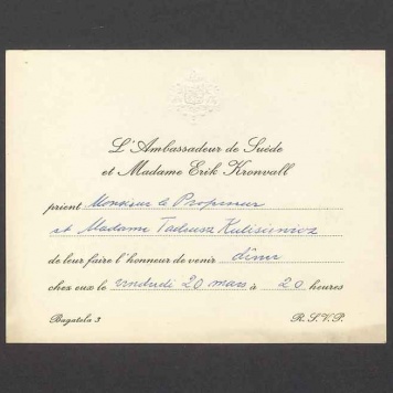 L'Ambassadeur de Suede et Madame Erik Kronvall