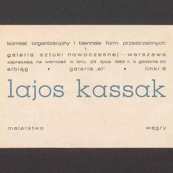 Zaproszenie na wernisaż Lajos Kassak