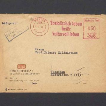 Koperta, adr. Herrn Prof. Tadeusz Kulisiewicz