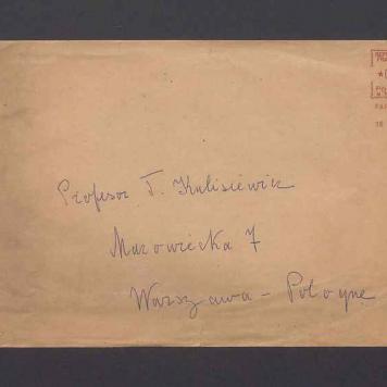 Koperta, adr. Profesor T. Kulisiewicz