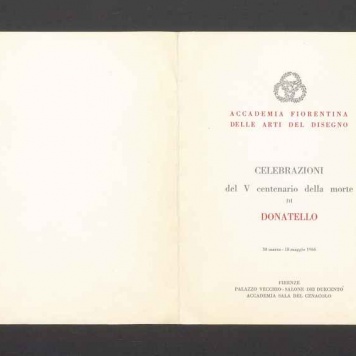 Accademia Fiorentina (...) celebrazioni del V centenario della morte di  Donatello