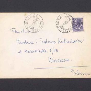 Koperta, adr. Państwo Barbara i Tadeusz Kulisiewicz