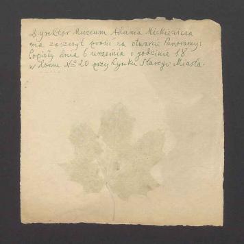 Zaproszenie na otwarcie panoramy "Popioły"