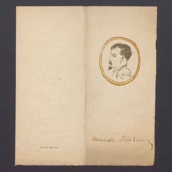 Zaproszenie na otwarcie wystawy poświęconej życiu i twórczości Henryka Sienkiewicza