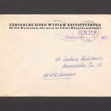 Koperta, nad. Centralne Biuro Wystaw Artystycznych