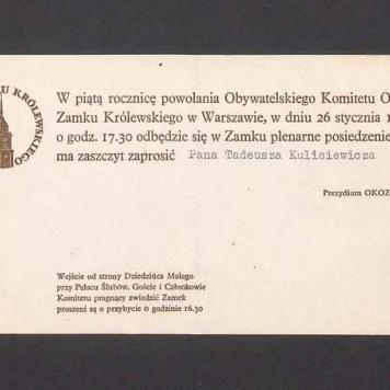 Zaproszenie na plenarne posiedzenie OKOZKW