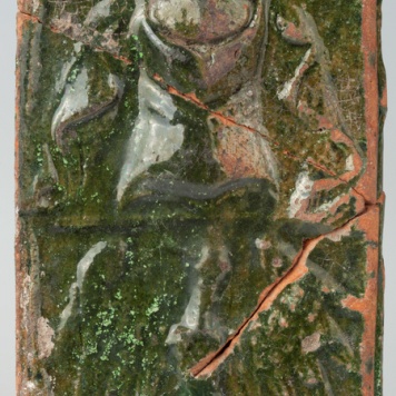 Kafel z herbem województwa poznańskiego i wyobrażeniem zamku