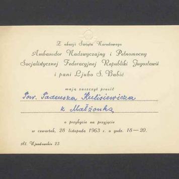 Zaproszenie na przyjęcie z okazji Święta Narodowego