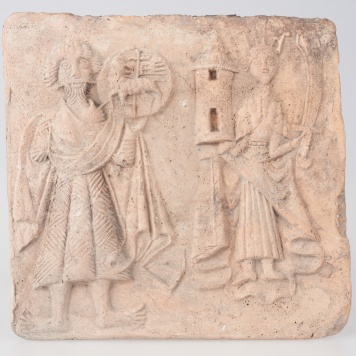 Kafel ze św. Janem Chrzcicielem i św. Barbarą