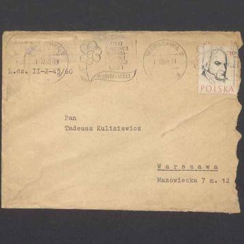 Koperta, adr. Pan Tadeusz Kulisiewicz