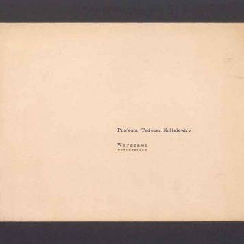 Koperta, adr. Profesor Tadeusz Kulisiewicz