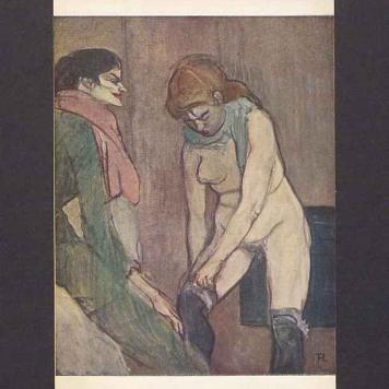 Femme ajustant son bas