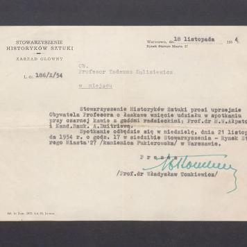 Stowarzyszenie Historyków Sztuki: zaproszenie na spotkanie z naukowcami radzieckimi 