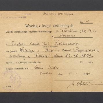 Wyciąg z księgi zaślubin