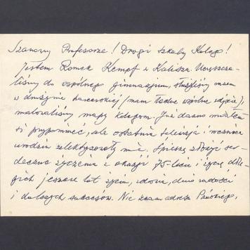 Szanowny Profesorze! Drogi Szkolny Kolego [...]