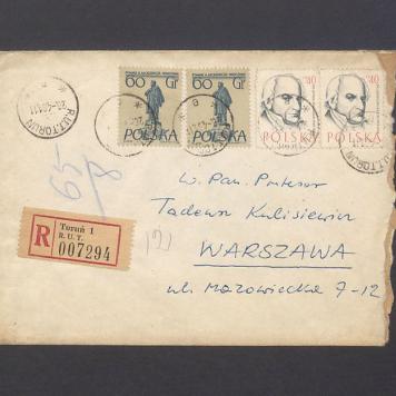 Koperta, adr. W. Pan Profesor Tadeusz Kulisiewicz