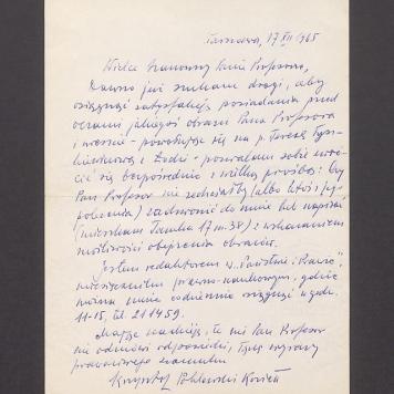 Wielce Kochany Panie Profesorze, dawno już szukam drogi [...]