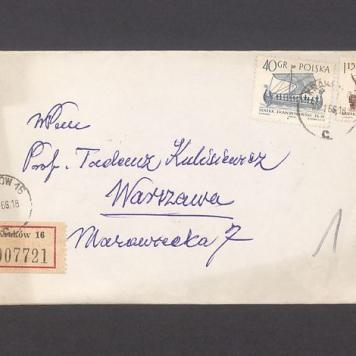Koperta, adr. WPan Prof. Tadeusz Kulisiewicz