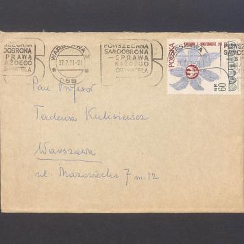 Koperta, adr. Pan Profesor Tadeusz Kulisiewicz