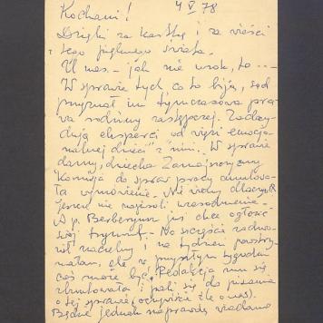 Kochani! Dzięki za kartkę i za wieści z tego pięknego świata [...]