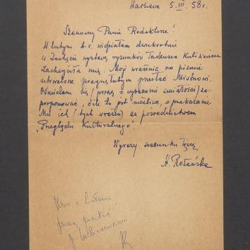 Szanowny Panie Redaktorze! W lutym b. r. widziałam [...]