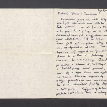 Kochani Basiu i Tadeuszu! Wybaczcie proszę [...]