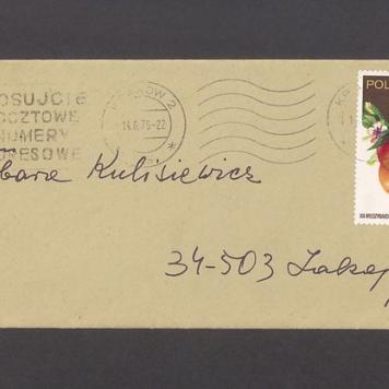 Koperta, adr. W. Pani Barbara Kulisiewicz