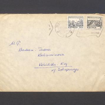 Koperta, adr. W. P. Barbara i Tadeusz Kulisiewiczowie