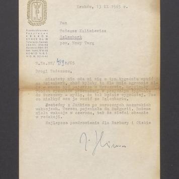 Drogi Tadeuszu, niestety nie uda mi się [...]