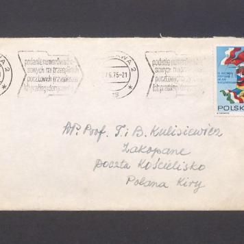Koperta, adr. WP. Prof. T. i B. Kulisiewicz