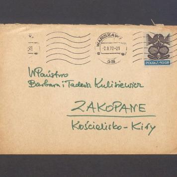 Koperta, adr. WPaństwo Barbara i Tadeusz Kulisiewicz