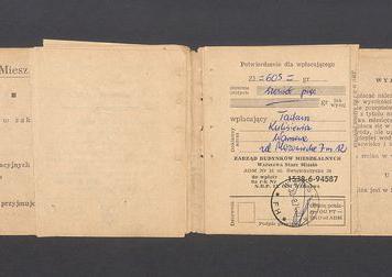 Książeczka opłat z tytułu najmu lokalu w Warszawie na ulicy Mazowieckiej 7 m.12, część I