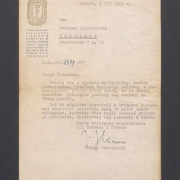 Drogi Tadeuszu, trochę się z wypłatą spóźniliśmy [...]