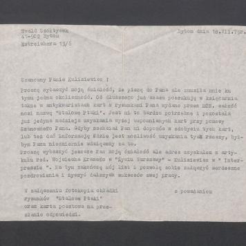 Szanowny Panie Kulisiewicz! Proszę wybaczyć moją śmiałość, że piszę do Pana [...]