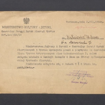 Zaproszenie do wzięcia udziału w Komisji Zakupów i Ocen na IV Ogólnopolskiej Wystawie Plastyki