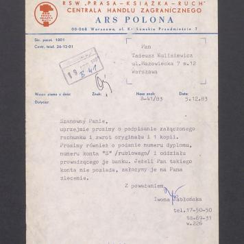 Szanowny Panie, uprzejmie prosimy o podpisanie załączonego rachunku [...]