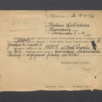 Centralny Zarząd Instytucji Sztuk Plastycznych: zebranie Komisji Zakupów i Oceny Dzieł Sztuk Plastycznych