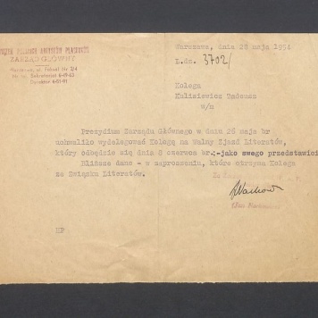 Związek Polskich Artystów Plastyków: delegacja na Walny Zjazd Literatów