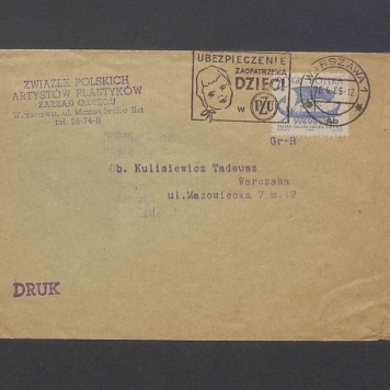 Koperta, nad. Związek Polskich Artystów Plastyków