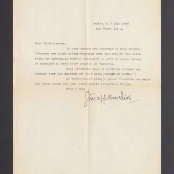 Cher Kulisciewicz, je vous envoie mon souvenir le plus amical [...]