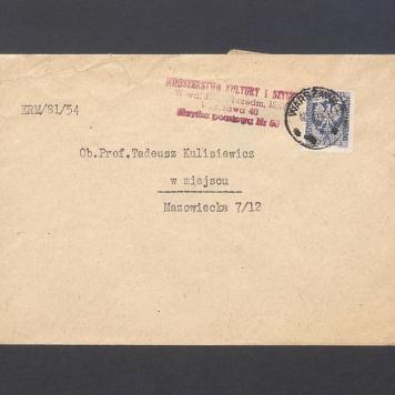 Koperta, nad. Ministerstwo Kultury i Sztuki