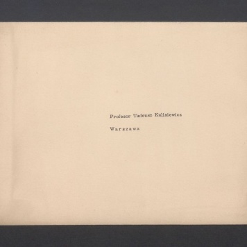 Koperta, adr. Profesor Tadeusz Kulisiewicz 