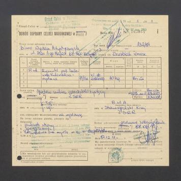 Dowód odprawy celnej warunkowej