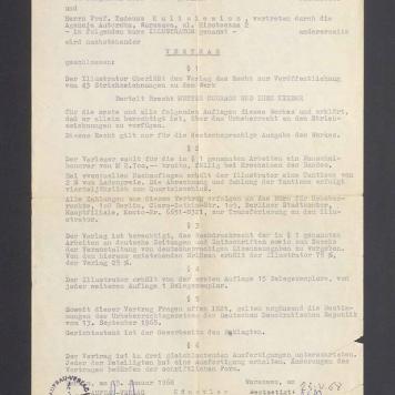 Vertrag zwischen dem Aufbau-Verlag und Herrn Prof. Tadeusz Kulisiewicz