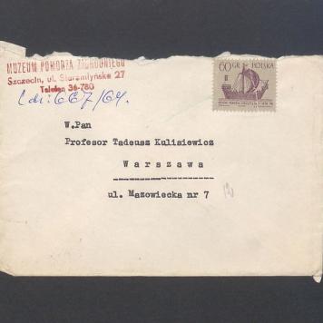 Koperta, nad. Muzeum Pomorza Zachodniego